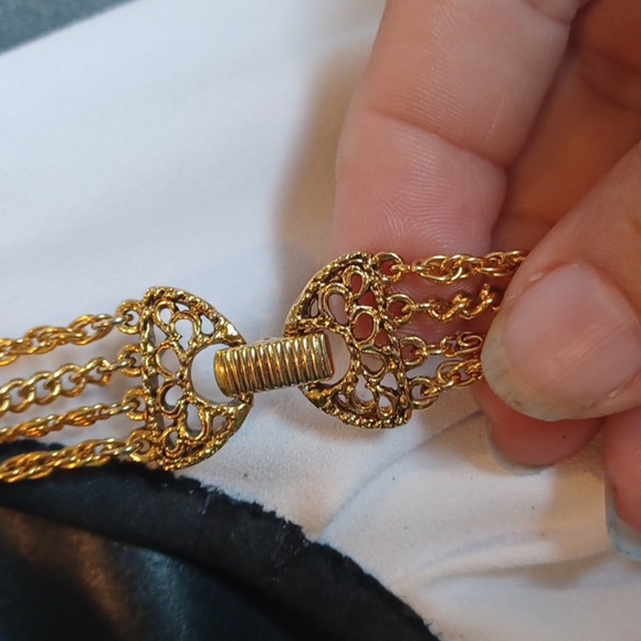 1960s Goldette NY Layered Locket & Pendant Necklace Beautiful! 20"-32" chains - Picture 8 of 10